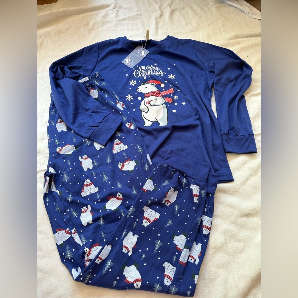 Matching polar bear PJ Christmas set